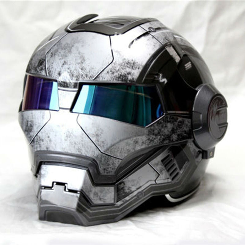 DOT Certified Flip Up Silver Iron Man Motorcycle Helmet – Gentleman Rides