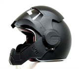 DOT Certified Flip Up Matt Black Iron Man Motorcycle Helmet