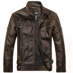 Motorcycle Men's Faux-Leather Jacket